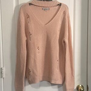 Crave Fame Blush V-Neck Sweater